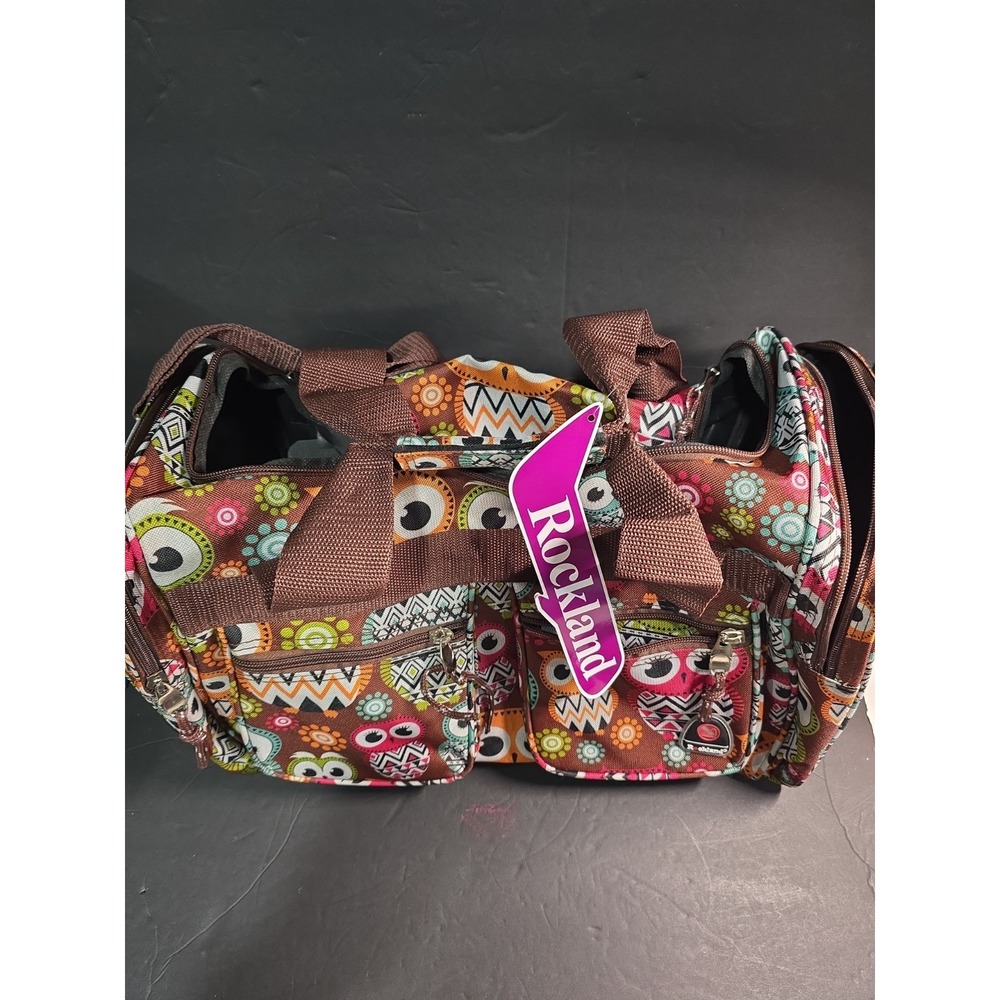 Rockland Duffel Carry on Travel Bag Overnight Luggage Owls Shoulder Strap